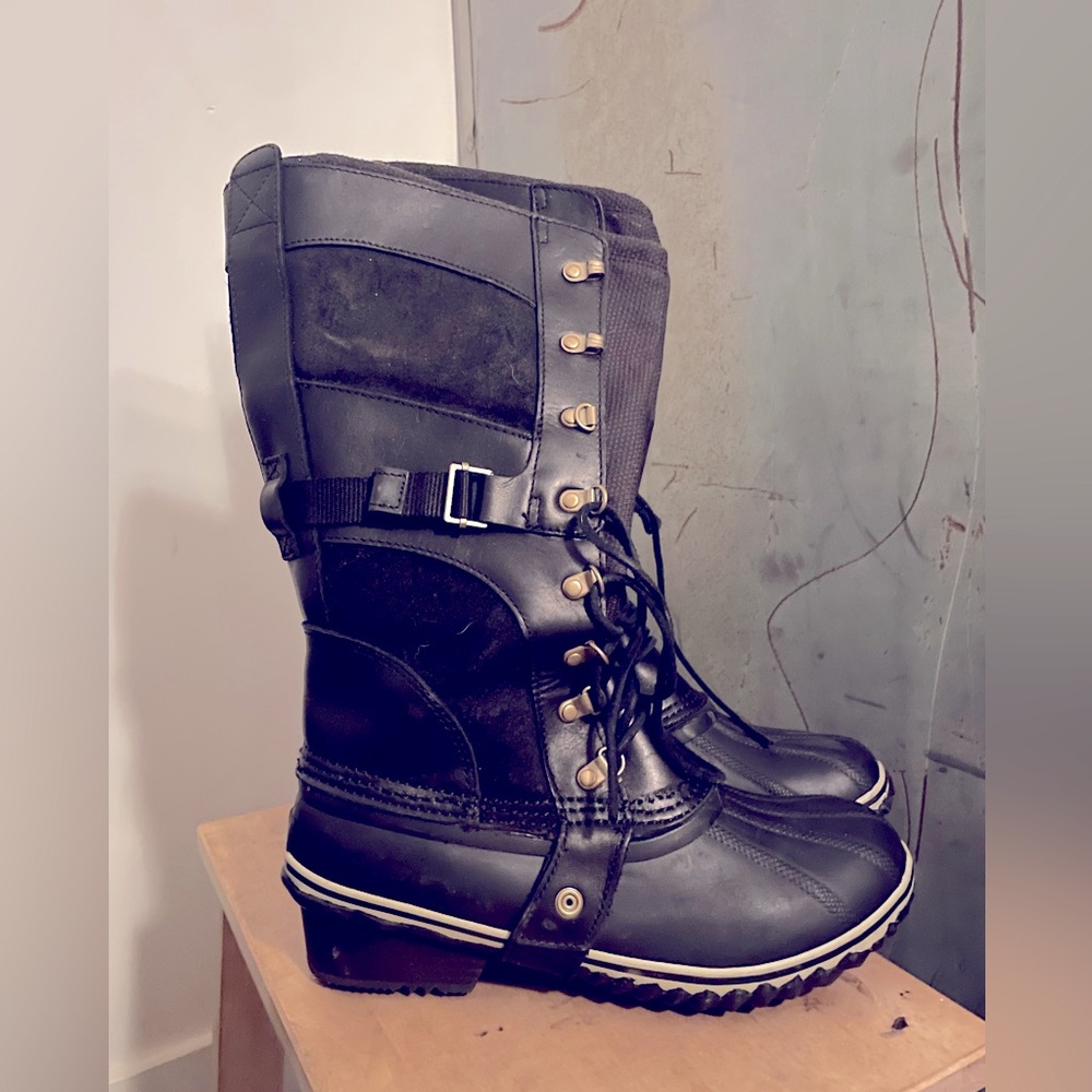 Sorel Conquest Carly II Winter Snow Boot Size 10 Black